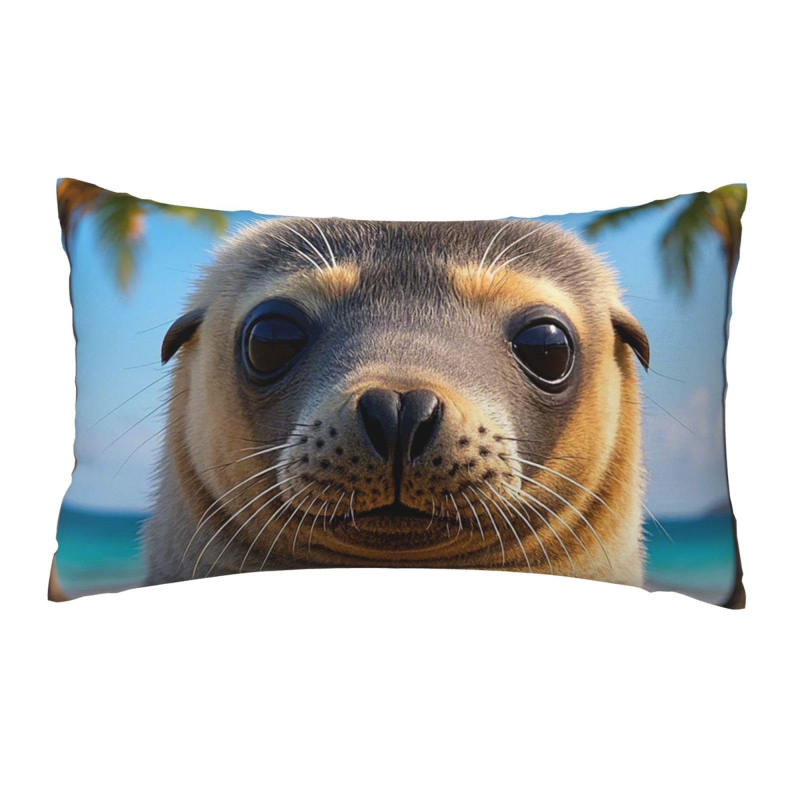 FodPand Luxury Velvet Pillow Cases 12 x 20 inch Super Soft Decorative Throw Pillow Covers - Cute Sea Lion Pillowcases Modern Lumbar Cushion Cases for Couch Sofa Bed Pillow Shams