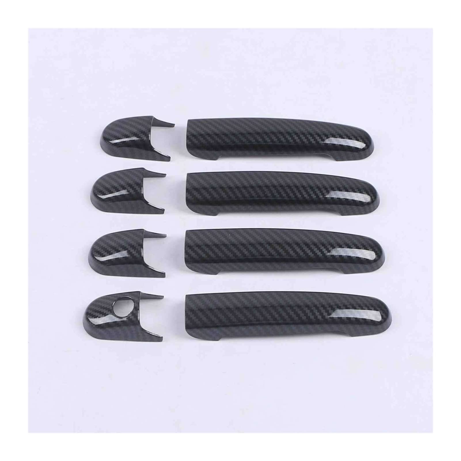 FAHBSTR Exterior Door Handle Cover for Galaxy Carbon Fiber Chrome Car Door Handle Covers Trim Overlays Accessories(2)