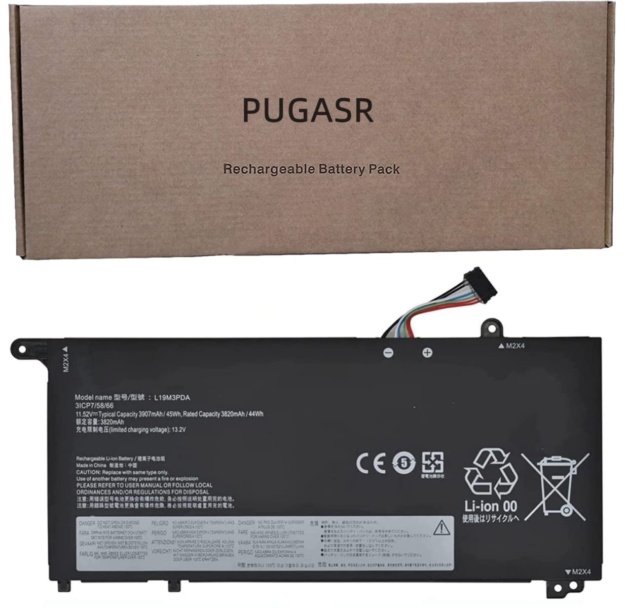 Replacement Laptop Battery For Lenovo ThinkBook 14/15 G2-G5 Series - 11.52V 45Wh, Compatible With L19M3PDA, L19D3PDA, L19L3PDA, L19C3PDA