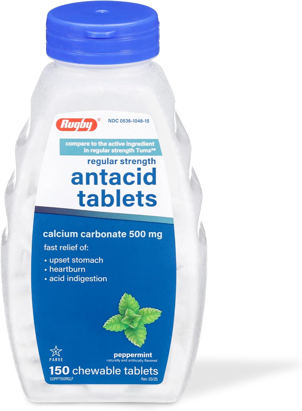 Calcium Carbonate 500mg Antacid Tablets Peppermint - 150 Chewable Tablets