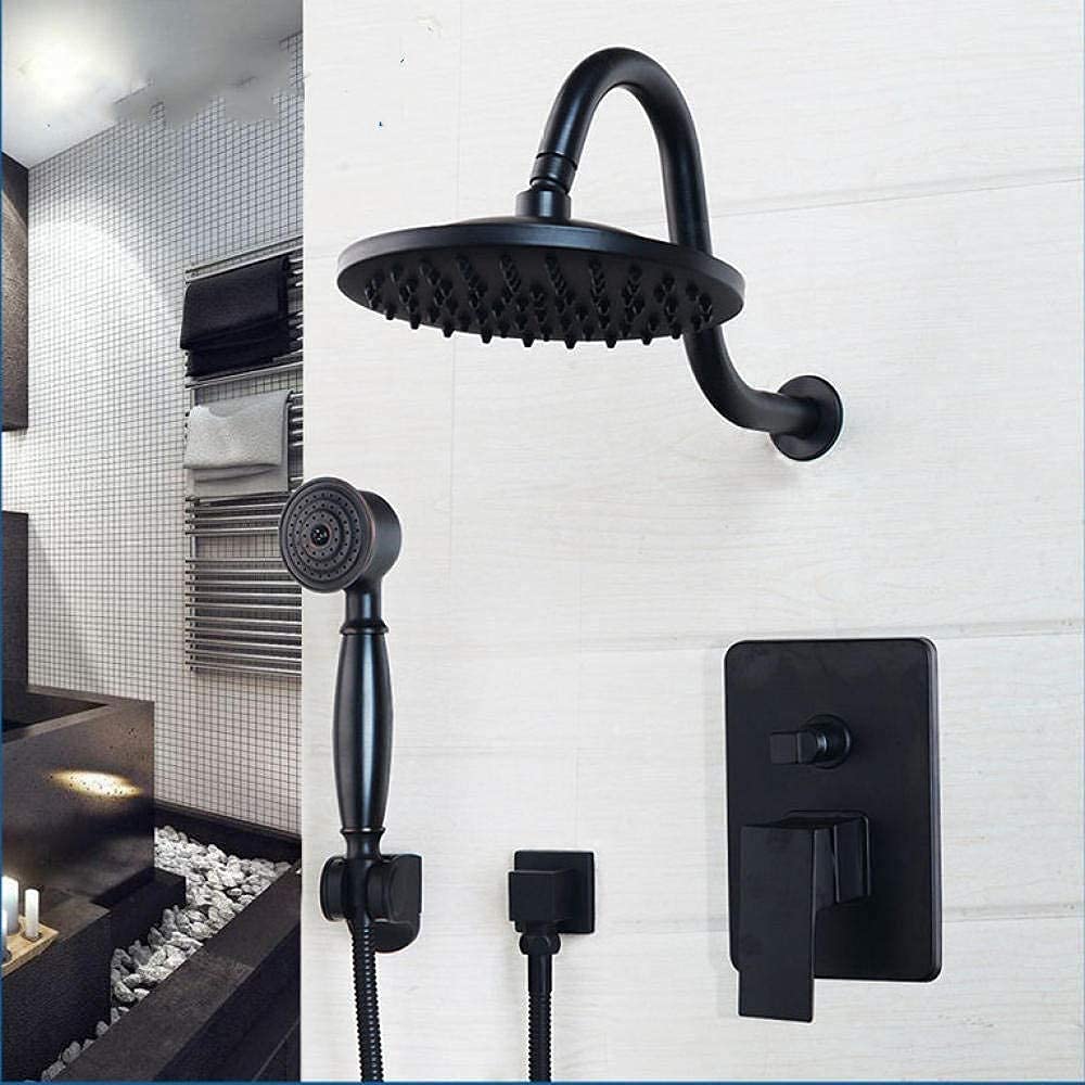 Pommeau rond noir pour douche murale et moments de détente dans la salle de bain