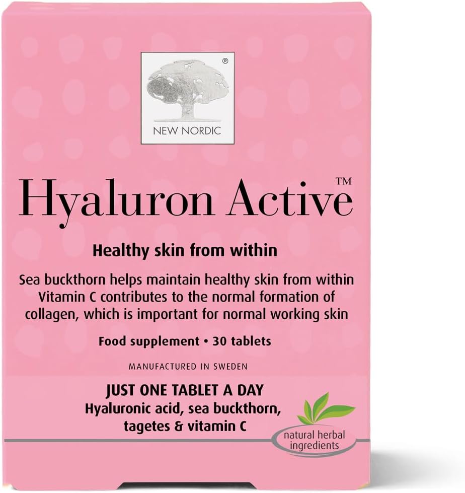 New Nordic Hyaluron Active - Contains Hyaluronic Acid, Sea Buckthorn, Tagetes & Vitamin C - 30 Tablets
