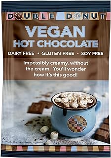 Double Donut Dairy Free Hot Chocolate Mix, Non Dairy Instant Vegan Hot Chocolate Packets, 30 Count (Pack of 1)