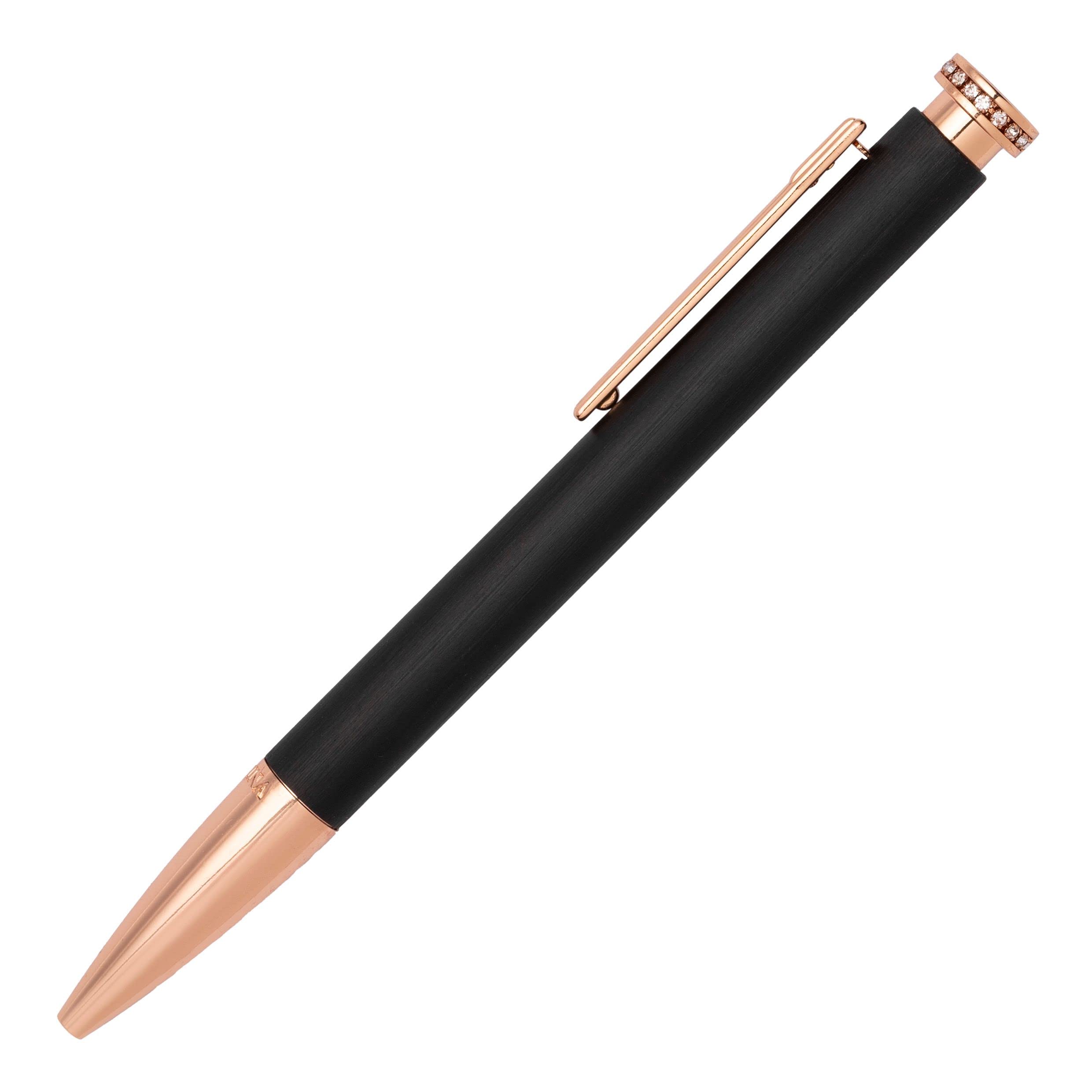 Festina Mademoiselle - Penna a sfera in alluminio spazzolato con pietre di cristallo integrate (nero)