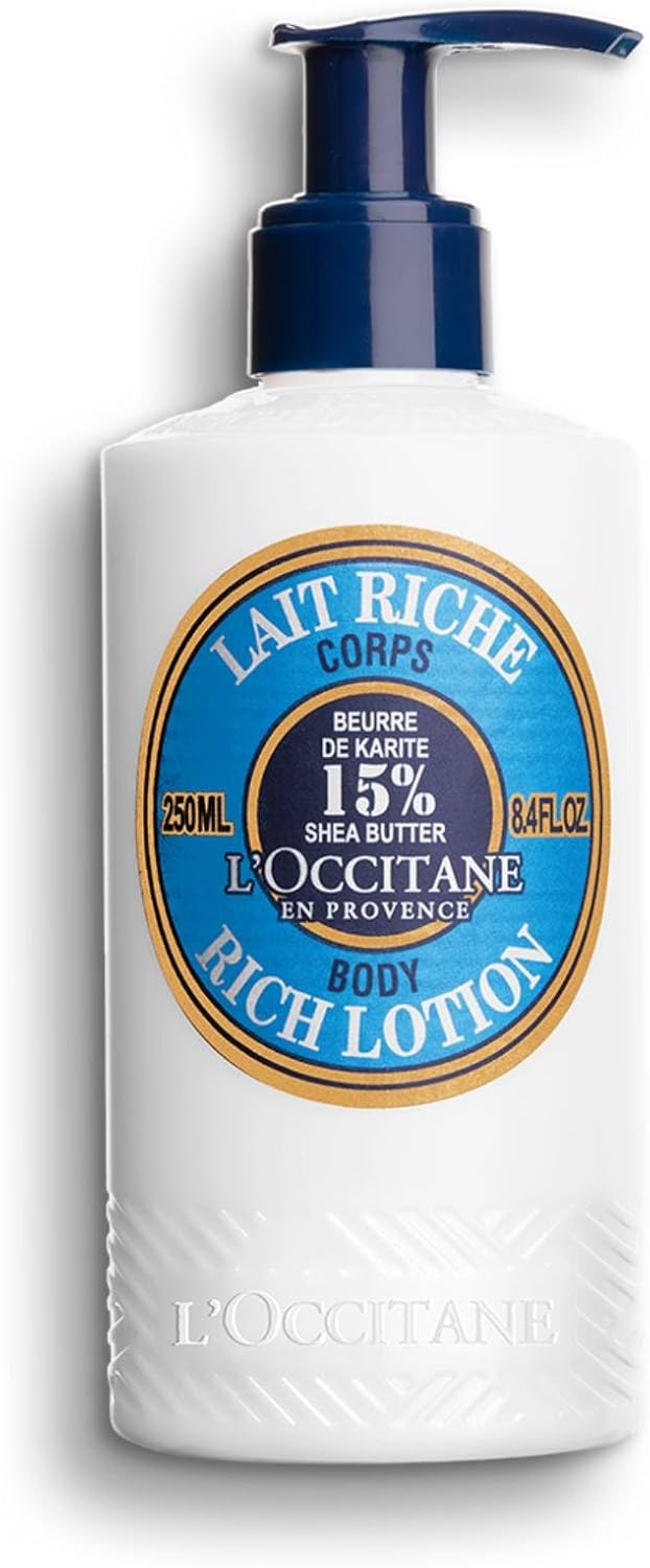 L’OCCITANE Shea Rich Body Lotion 250 ml | 48 hour Hydration | Enriched with Shea Butter | 99% Readily Biodegradable | Luxury & Clean Beauty Body Care for All Skin Types