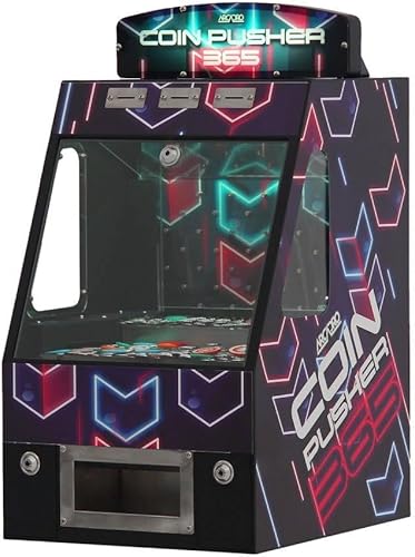 Arcadro Coin Pusher 365 - Máquina empujadora de monedas para adultos Mini juego de mesa con 1500 monedas y 25 fichas Entretenimiento divertido