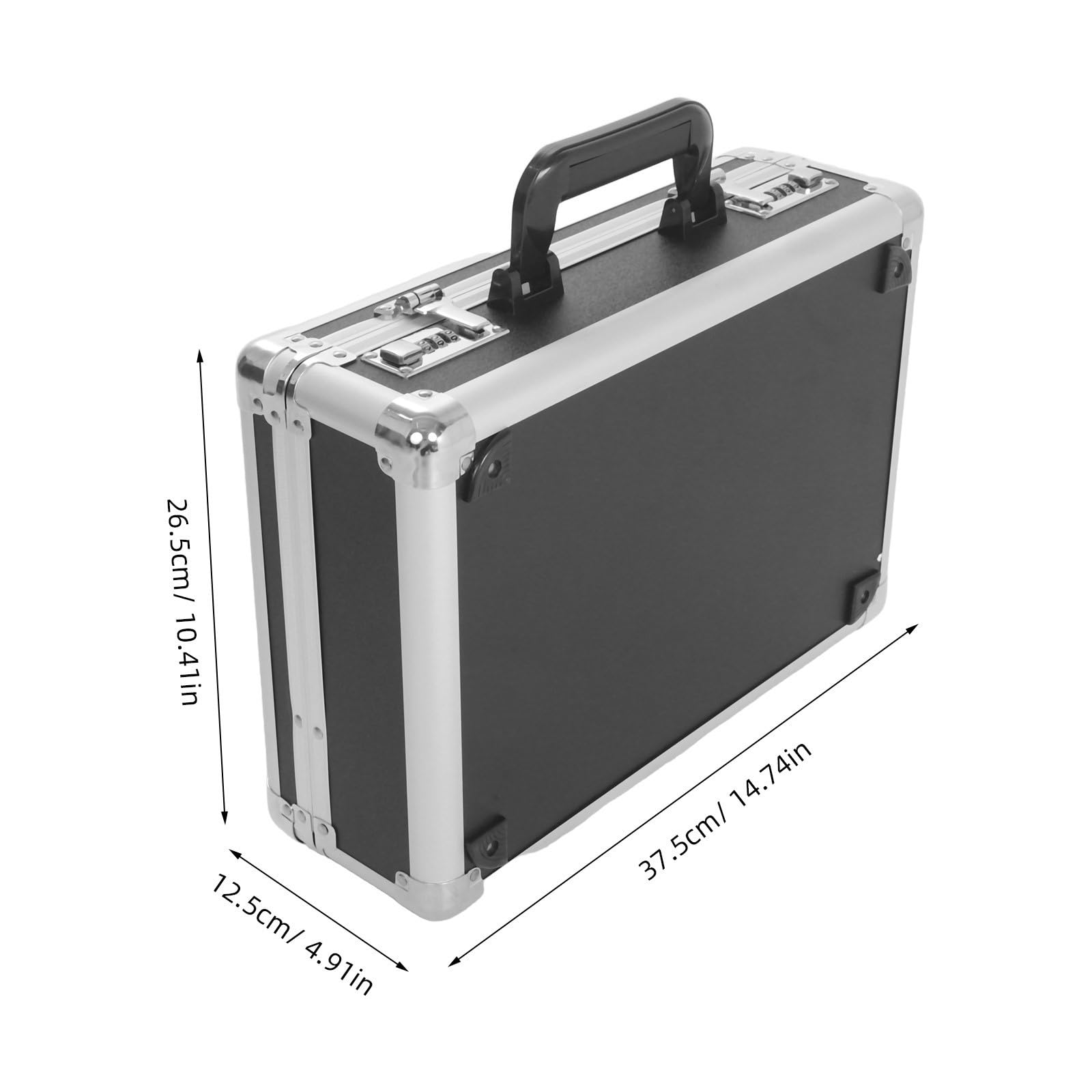 Healeved Boîte à Outils à Serrure à Code, Mallette de Rangement en Alliage D'aluminium, Noir, Compartiments Dédiés, Légère, Transport Facile, pour Outils et Tournevis, Ingénieurs, Voyage,
