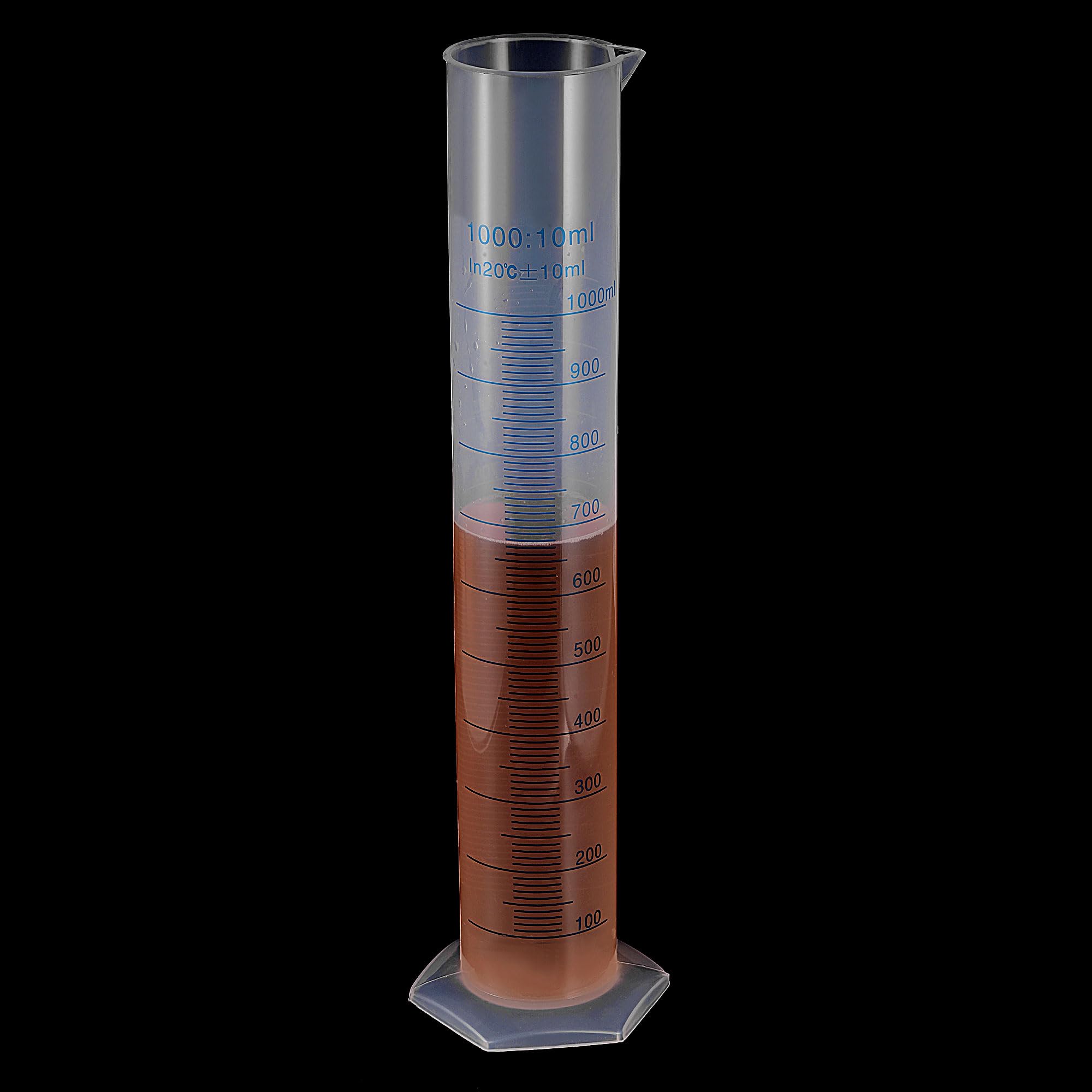 sourcing map Plástico Graduado Cilindro, 1000ml Medidor Cilindro con 1 Cepillo, 2en1 Juego para Ciencia Laboratorio