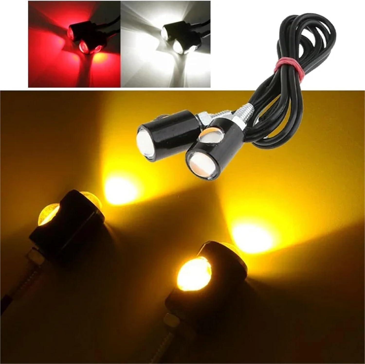 Generic Mini uniwersalne wskaźniki Lampa sygnalizacyjna, numer tablicy rejestracyjnej, oświetlenie mini Dla kształt orlego oka, światło tylne, hamulec, światło przeciwmgielne, żarówka 2 szt.