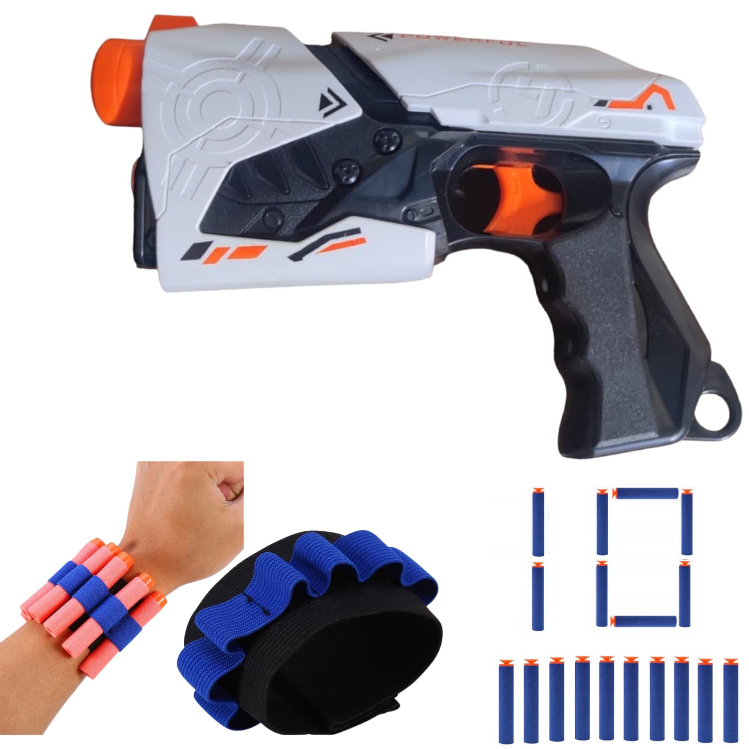 Toy Cloud Super Shot Soft Blaster Manual Bullet Shooting Gun Toy & 10 Soft Foam Dart Bullets with 1 Hand Strap for Darts, Safe and Long Range Shooting Gun - Multicolour (B0C6QV89W7) Amazon Price History, Amazon Price Tracker