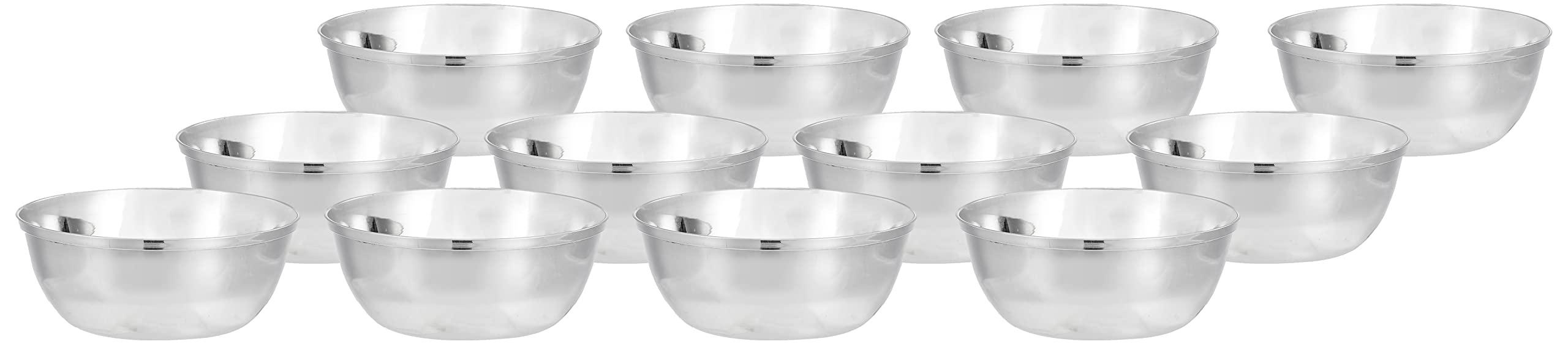 Sorabh MVT 5 Stainless Steel Mukta Vati Bowl/Katori for Serving Dish 22g (Plain,Set of 12)
