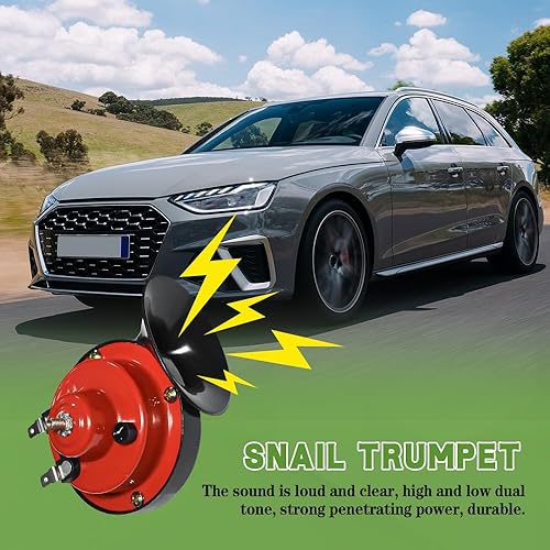 Miniatura 3 de Bocina de coche, bocinas de tren súper fuertes, bocinas de aire impermeables, bocina de caracol, bocina de tono alto, bocina de caracol eléctrica de