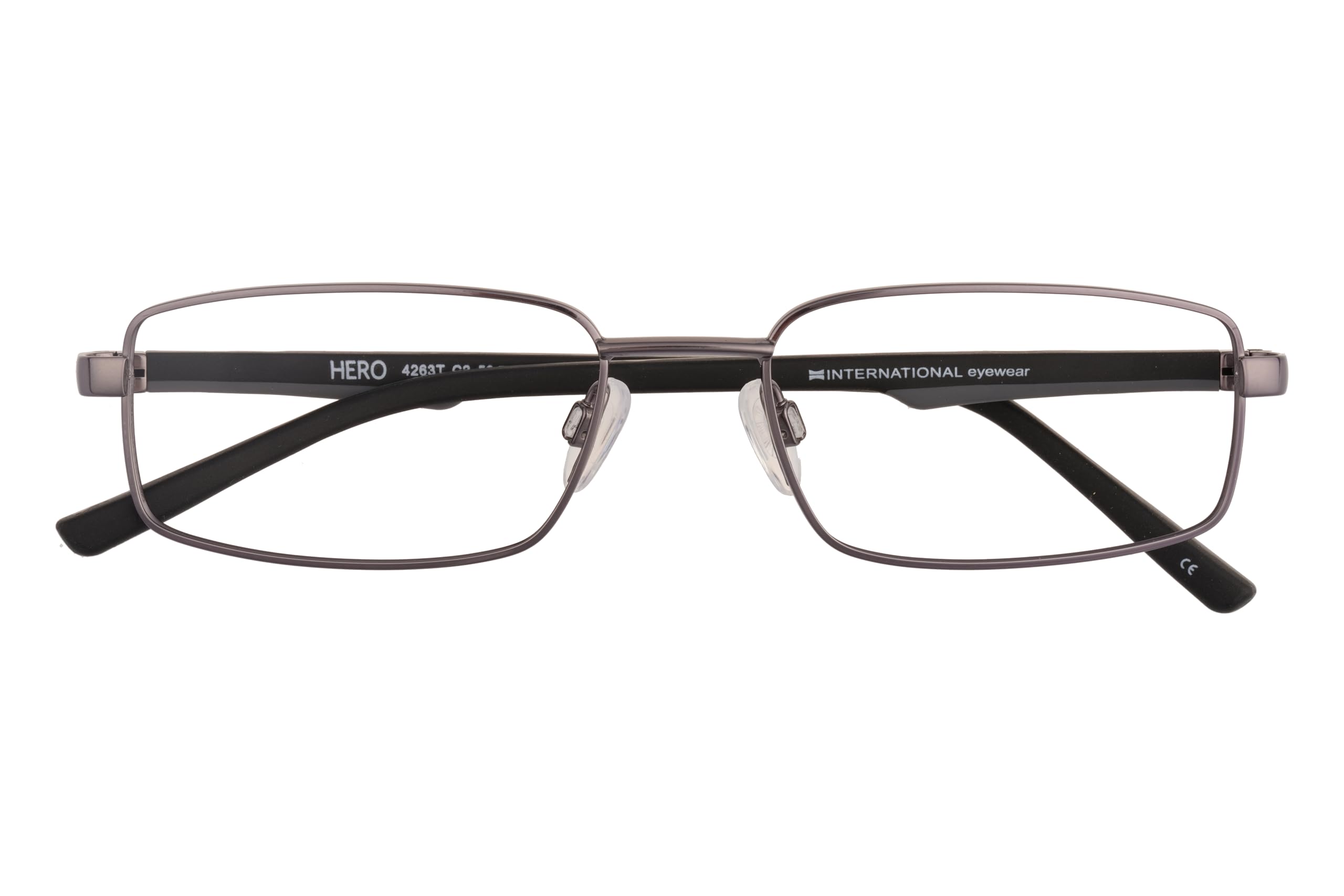 Hero Brille mit Sehstärke für Herren optional mit Sonnenbrillentönung oder Blaulichtfilter, Rechteckig, gefertigt aus Metall (inklusive Brillenetui)