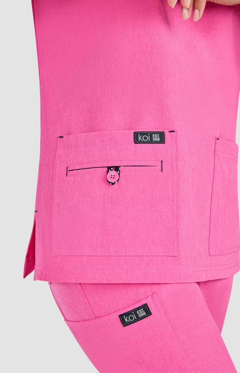 Koi Chemise médicale Grise chinée pour Femme