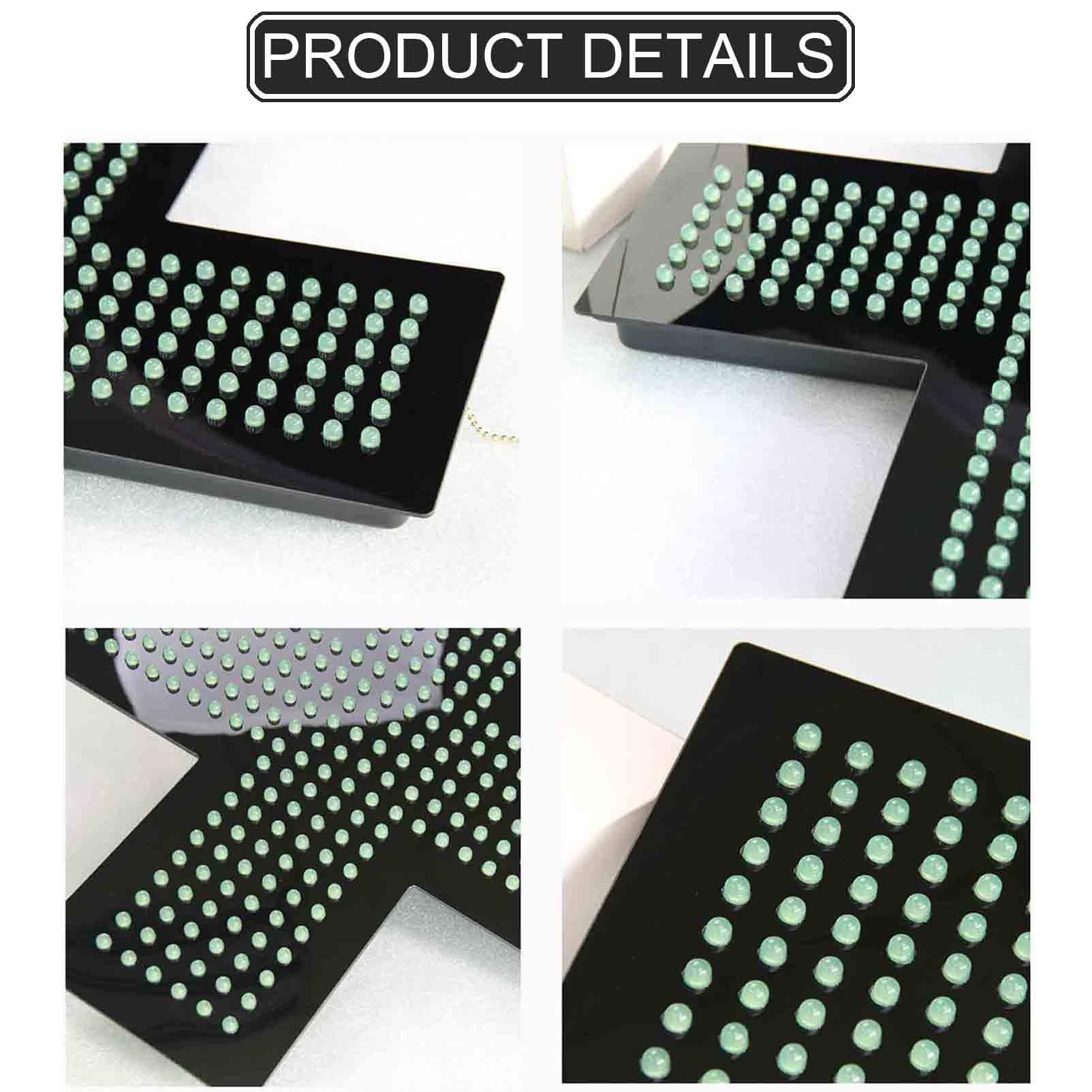 Segnale a LED per farmacia, con simbolo medico a croce, luce ultra luminosa da appendere per interni, 3 modalità per la decorazione del negozio e l'uso in clinica