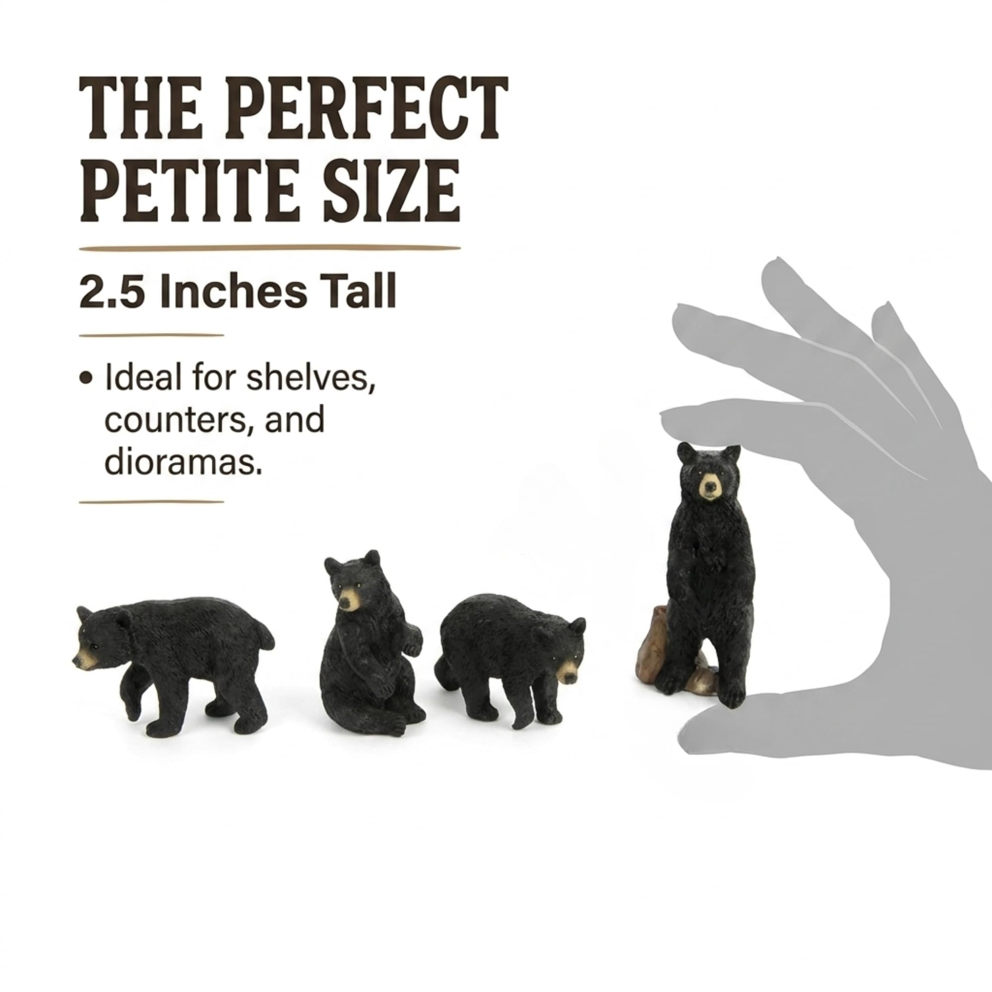 Amazon.com: The Bridge Collection Mini Black Bear Figurines, Set