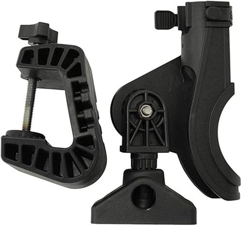 Scotty #389-BK Caster de cebo / soporte de caña giratoria con montaje de abrazadera 449 negro