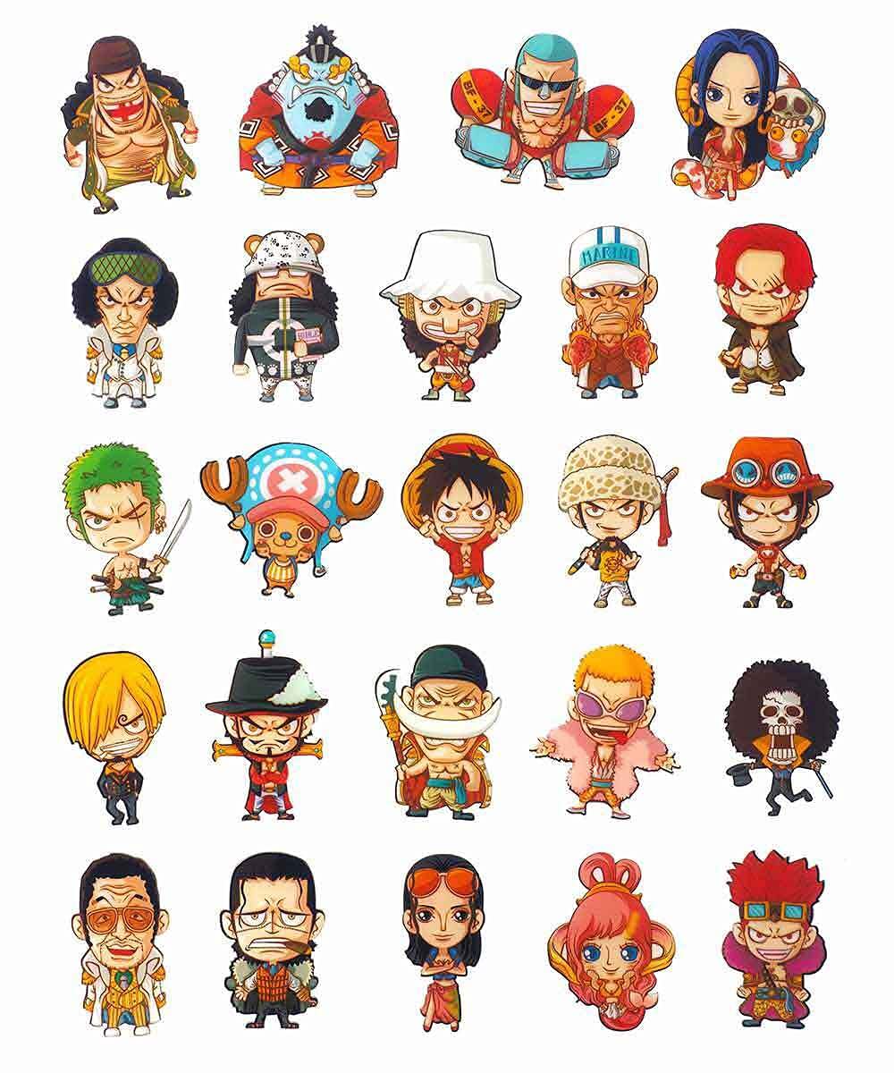 Lot De 24 Aimants One Piece Chibi Pour Frigo – Figurines Mignonnes Des Personnages, Environ 5 Cm
