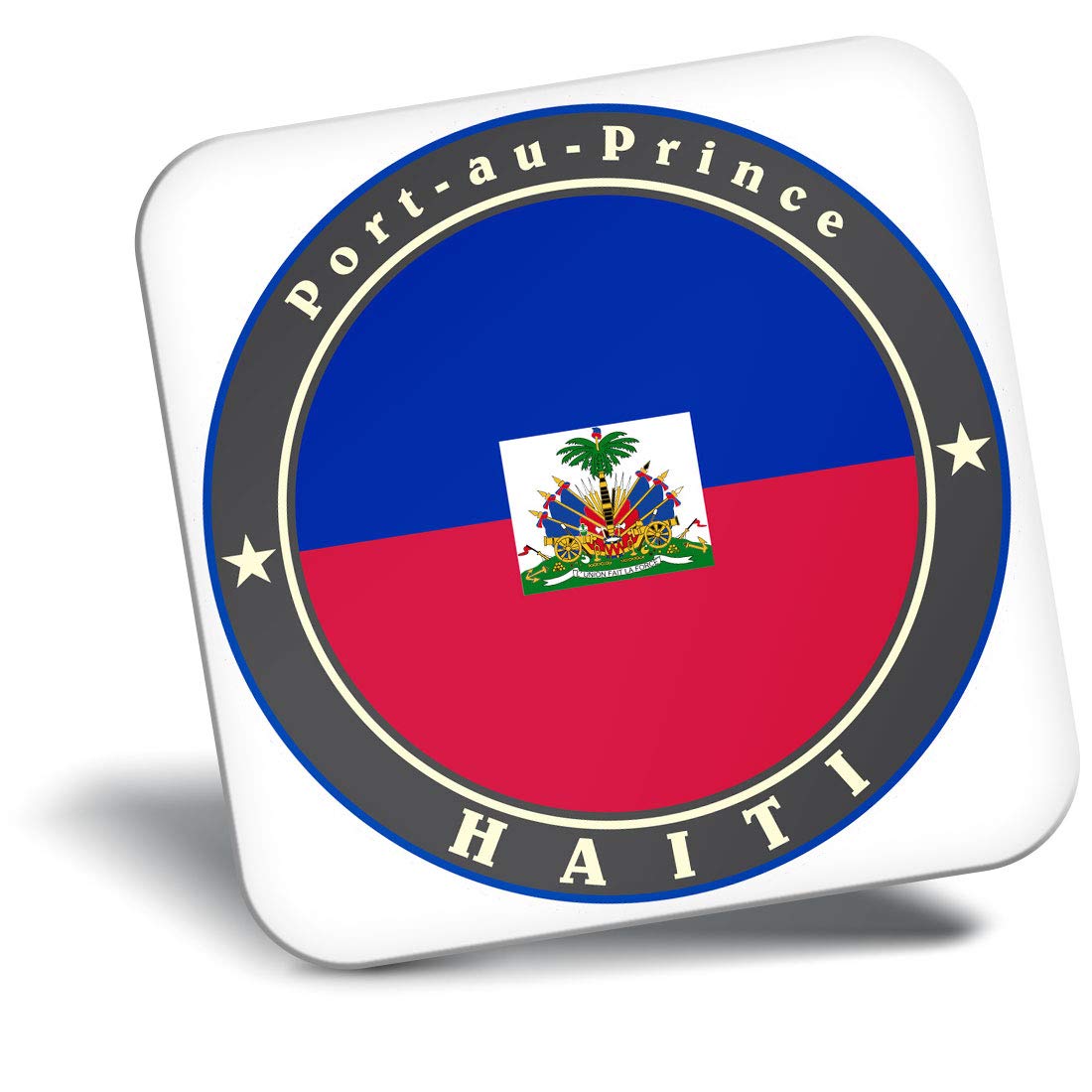 Destination Vinyl Ltd Fridge Magnet - Haiti Flag Port Au Prince Travel 9241