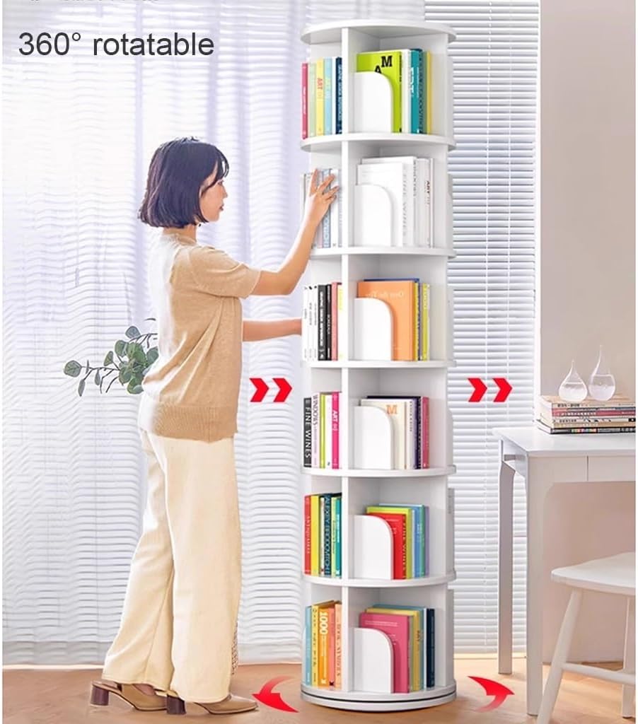 ヴィンテージ 回転式本棚 6段 回転本棚 回転ブックラック 回転ブック