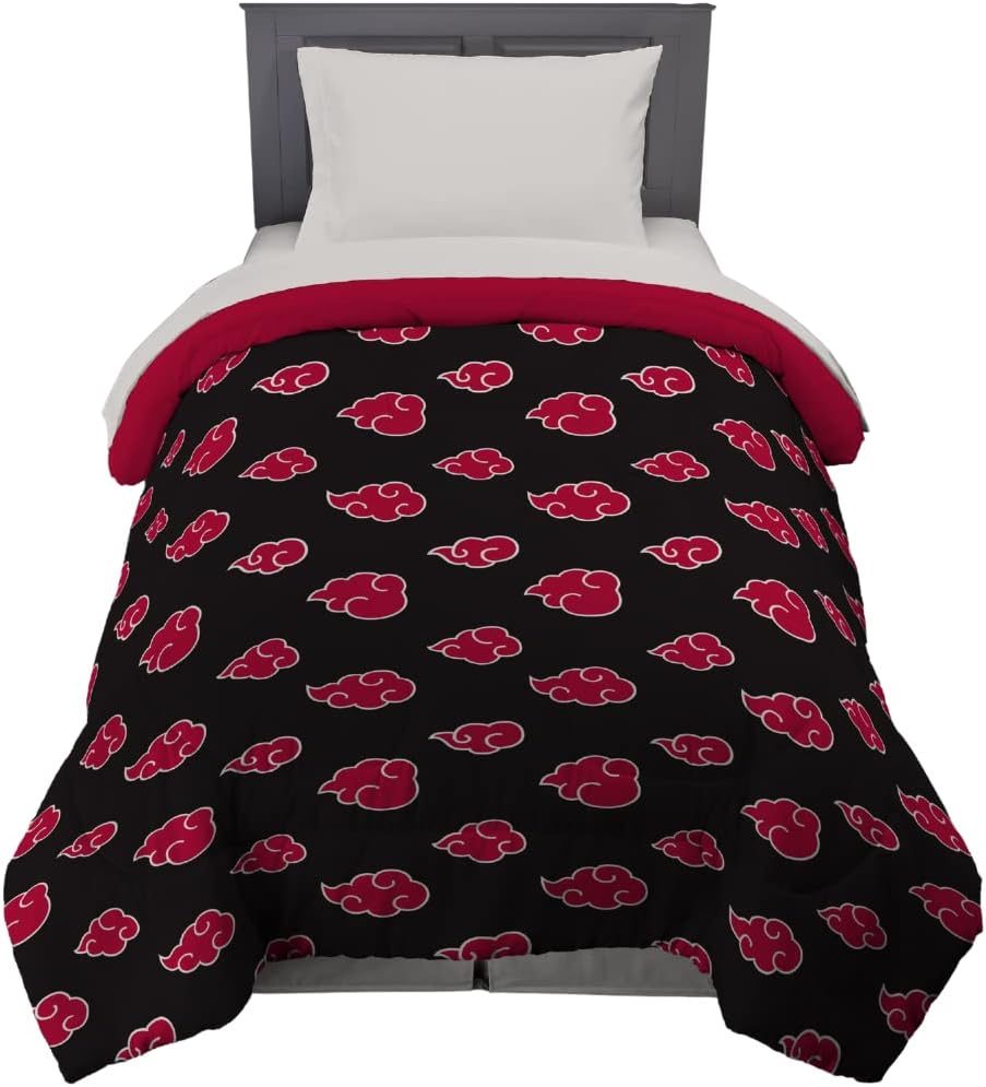 Naruto Anime Akatsuki Pattern Bedding Soft Microfiber Comforter, Twin, (Official Naruto Product) by Franco