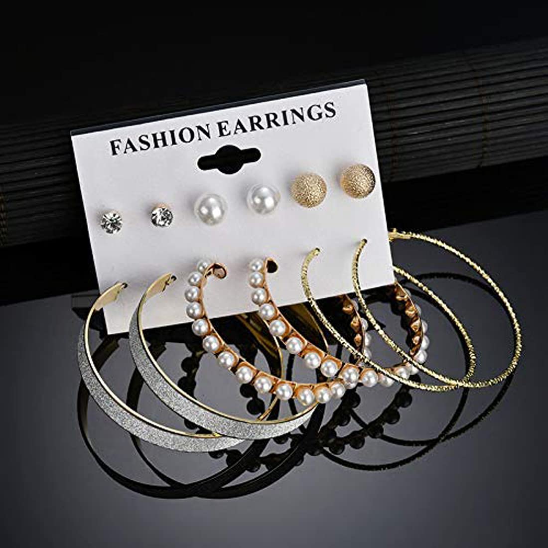 Pearl & AD Designs 6 Earrings Set