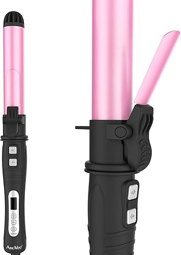 Miniatura 2 de AmoVee Rizador giratorio, rizador automático de cerámica de 1.25 pulgadas, temperatura ajustable de 180 F a 410 F, doble voltaje, un regalo de San