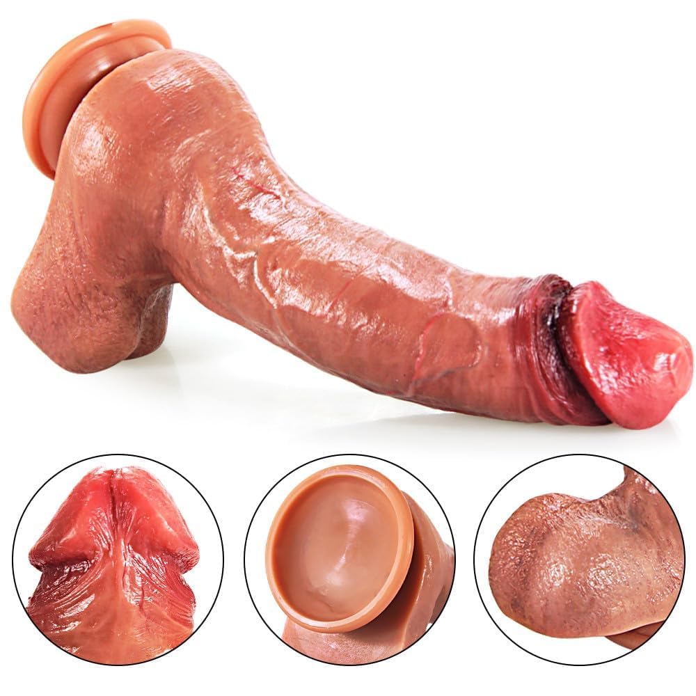 Il Dildo In Silicone XXL Ultra Realistico Da 26 Cm Con Potente Ventosa Offre Alle Donne La Massima Stimolazione Del Punto G, Divertimento Anale E Interazione Appassionata Tra Coppie