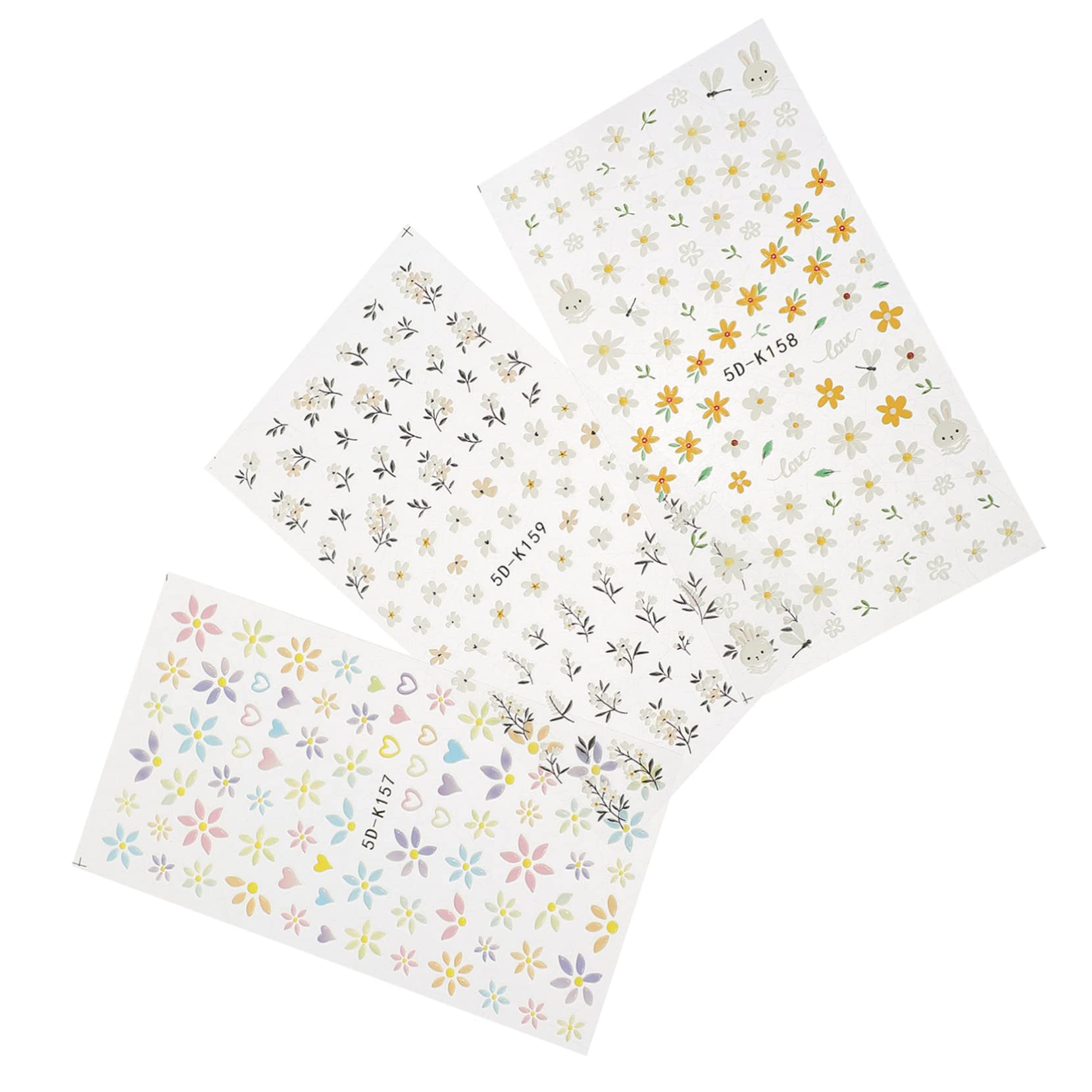 Ipetboom 15piezas Pegatinas De Uñas Relieve Para Decoración De Manicura Calcomanías Autoadhesivas Para Diseño De Uñas Para Salones y Casa