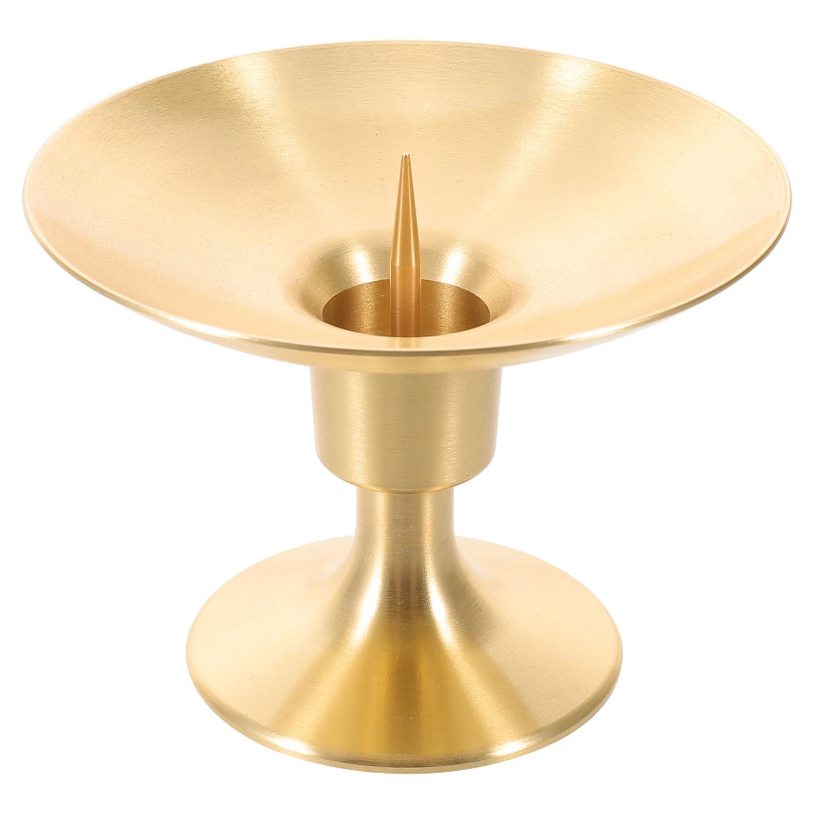 Portacandele a colonna tradizionale - Portacandele a cono retrò - Candeliere decorativo con ago per il culto del Buddha e decorazioni zen, 3,5x2,4 pollici