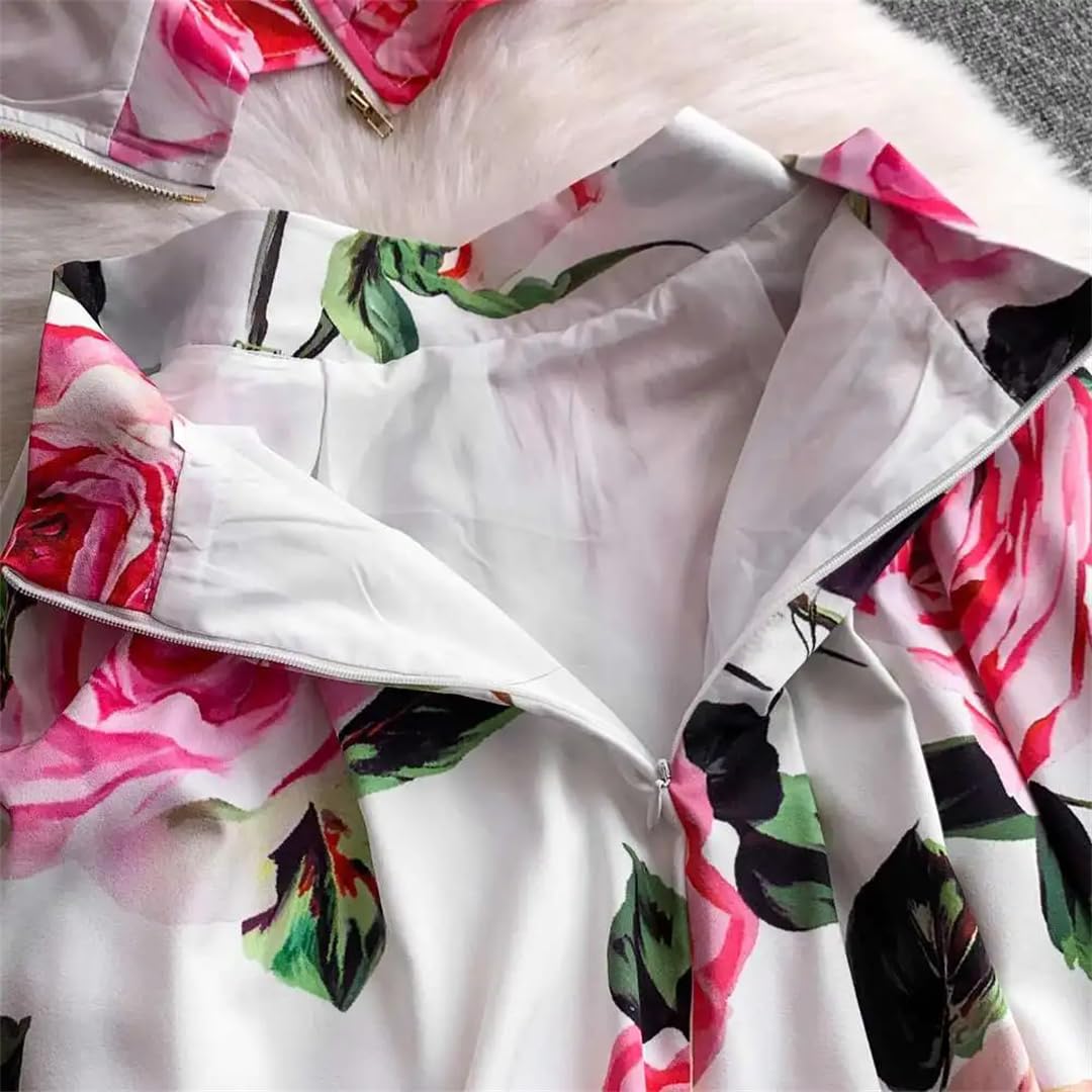 Vestido largo de playa sexy floral para mujer, top corto, chaleco de vacaciones con estampado midi
