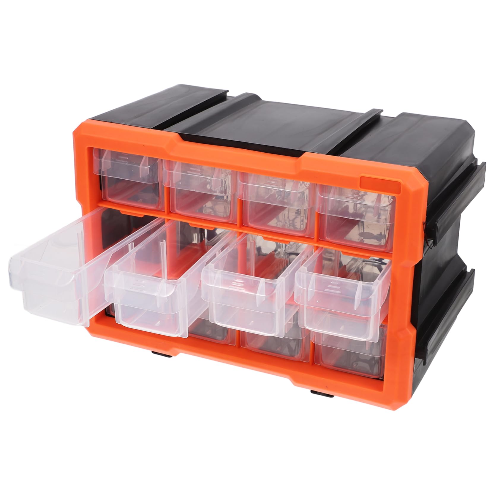 Werkzeugschubladen Organizer Kunststoff mit Transparentem Deckel Mehrkammer Teilebox für Elektronikteile und Schrauben Platzsparender Aufbewahrungsschrank für Kleinteile Modular