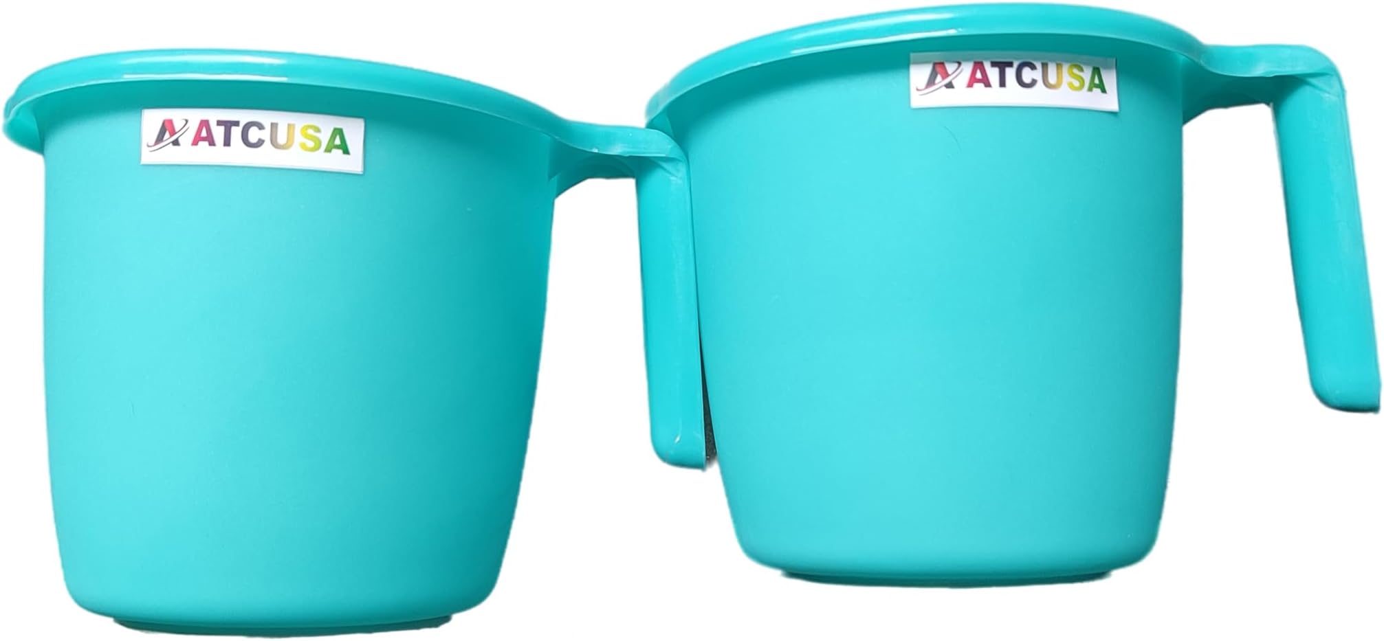 Indian Plastic Bathroom Bath Accessory Set of 2 Mugs - 1.5 Litre Each Bathing Dabba, Certified Water Mug - Assorted Colors