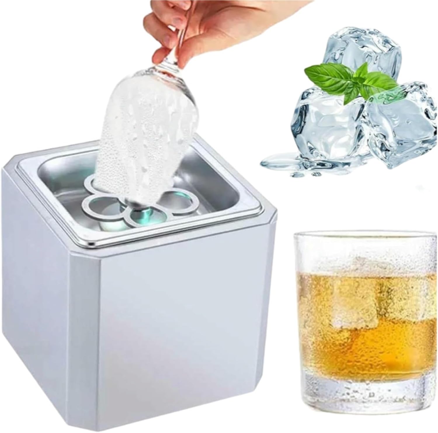 Frost Glass Chiller, Instant Commercial CO2 Glass Froster, with Stainless Steel, Ideal for Beer, Cocktail, Drink Service