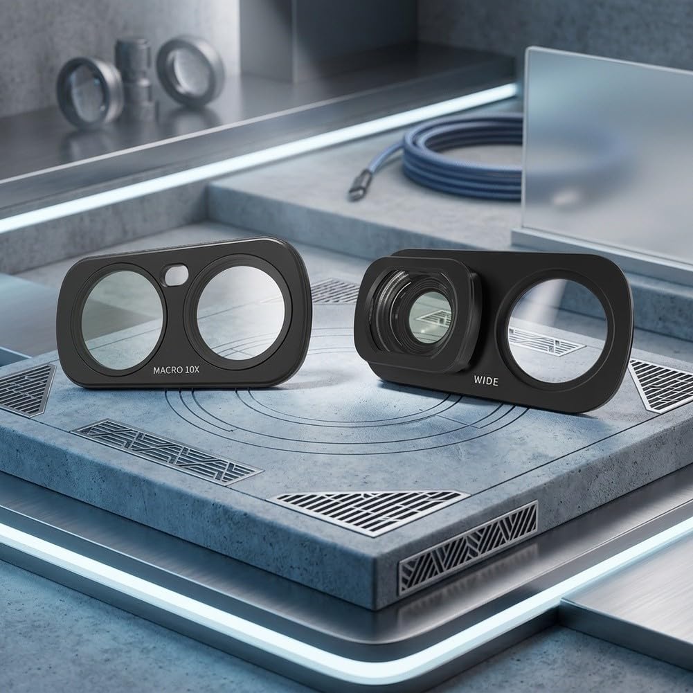 Filtro grandangolare ABS per Insta360 Luna per ABS ultra nero (3 pezzi) | 108° FOV Supporto Magnetico Materiale ABS Nero per Scritta Paesaggio