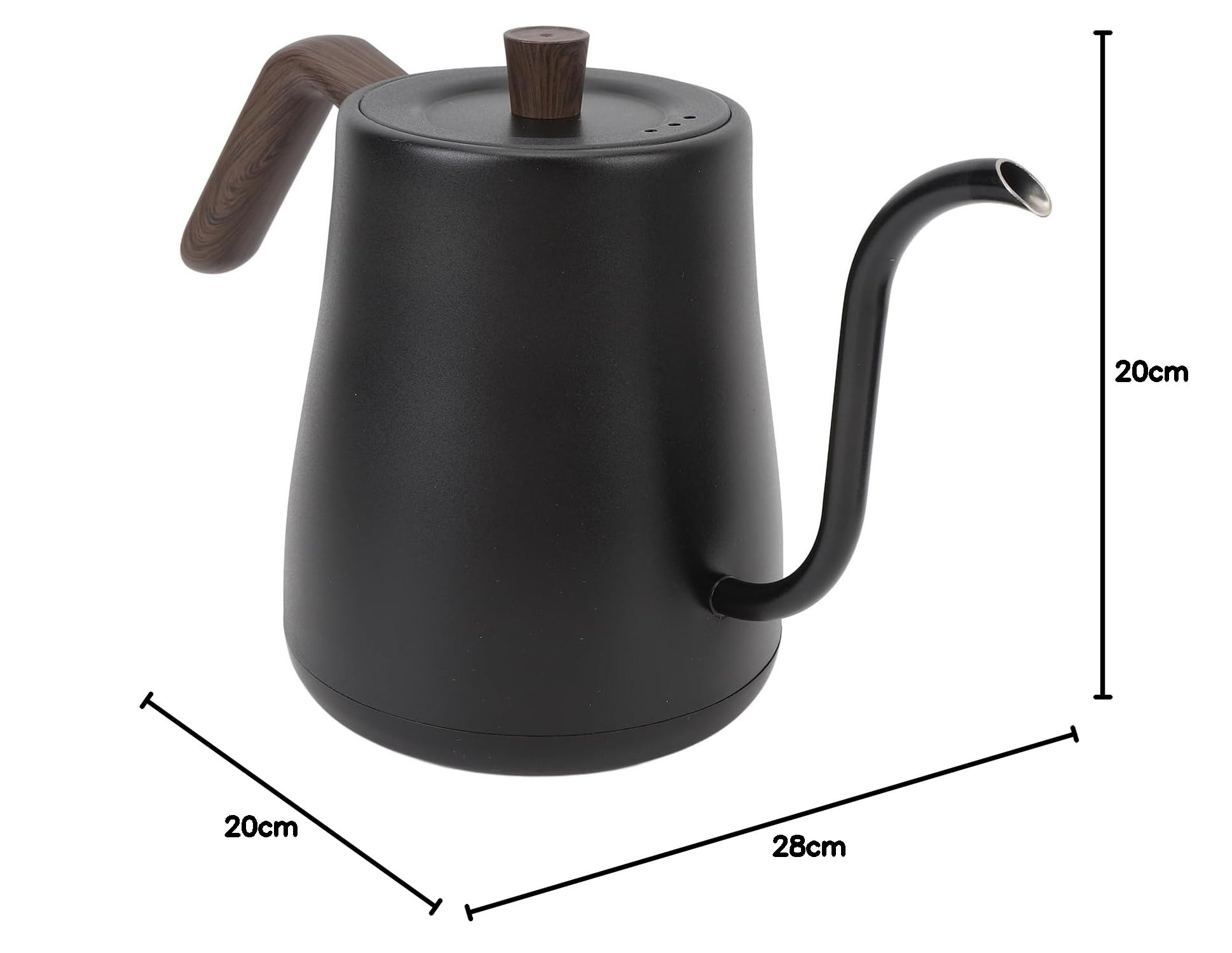 Hervidor Eléctrico de Cuello de Cisne de Acero Inoxidable, Ergonómico, para Verter sobre el café, Control de Flujo de Agua de 90 °, con Elegante (Enchufe europeo 220V)