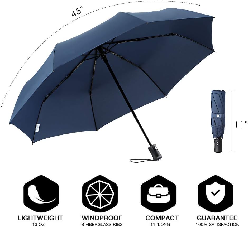 boy Windproof Travel Umbrella, Compact Umbrella Automatic Open Close, Upgraded 9 Ribs Reinforced Windproof Frame…