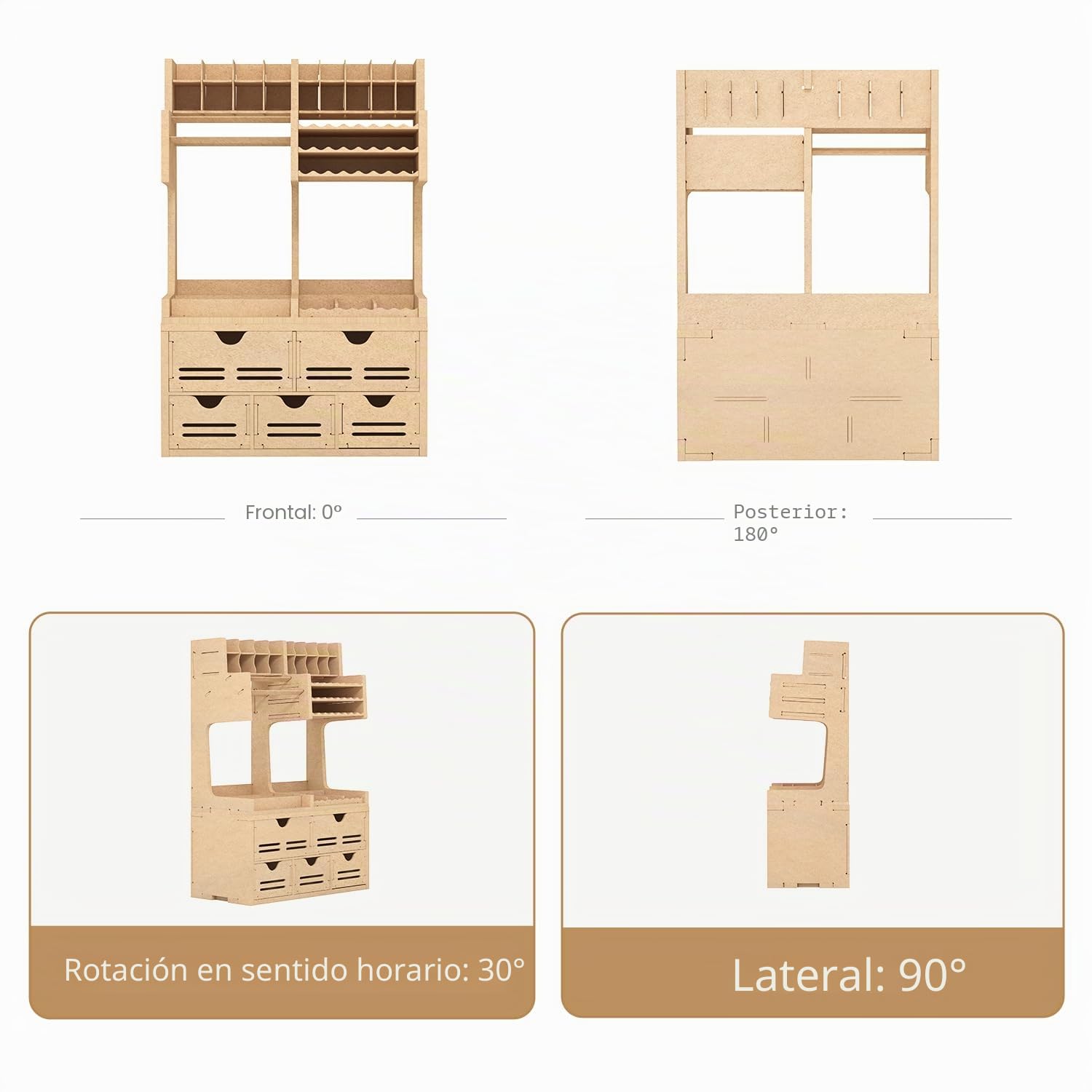 Estantería de plástico para modelismo y pintura, estantería todo en uno para herramientas de modelismo, material MDF, alicates/almacenamiento de pintura, estación de trabajo de montaje GK Plus