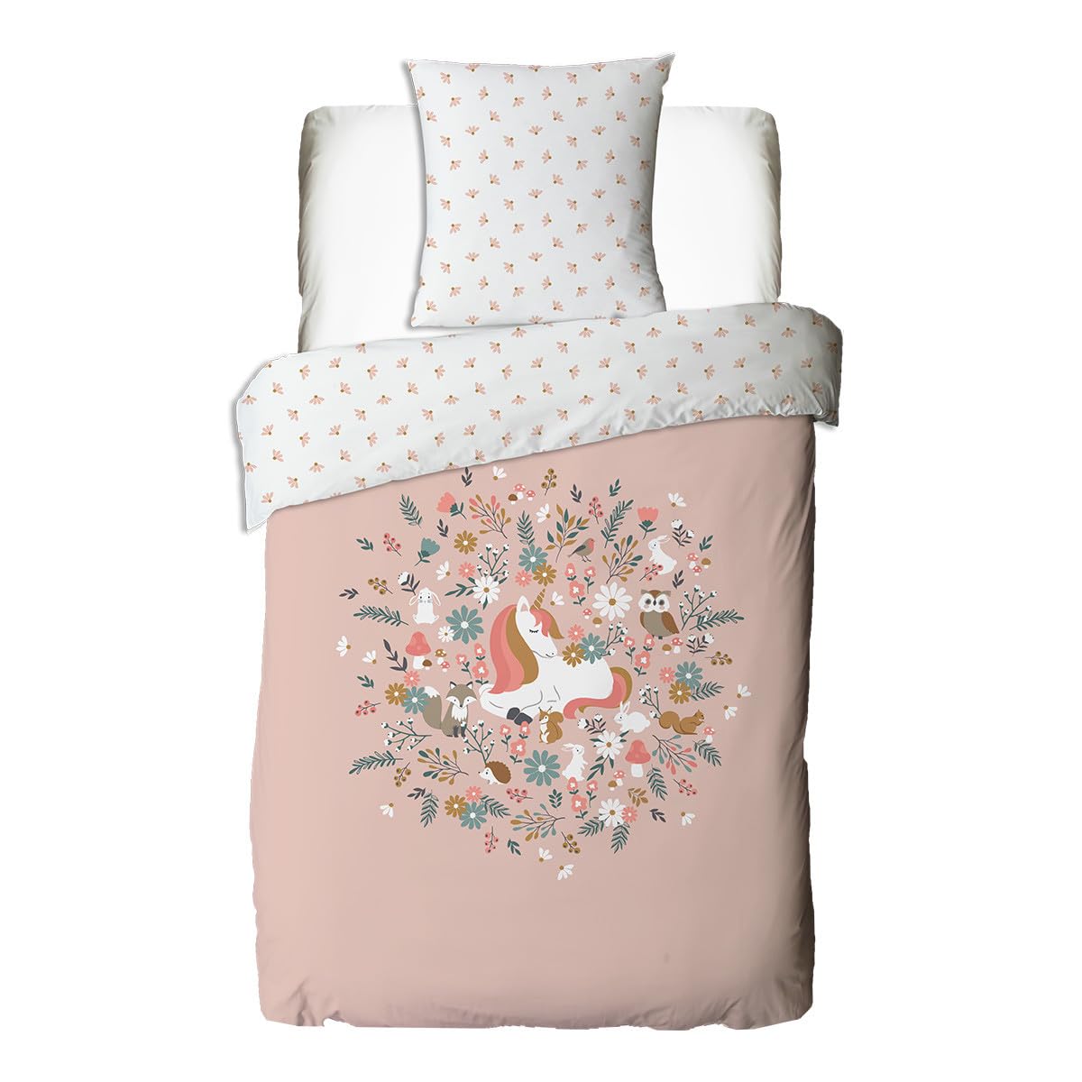 Parure De Lit Licorne Parure De Lit 2 Taies D'Oreiller 50 X 75 Cm Pour Filles.(Rose,220 * 240Cm