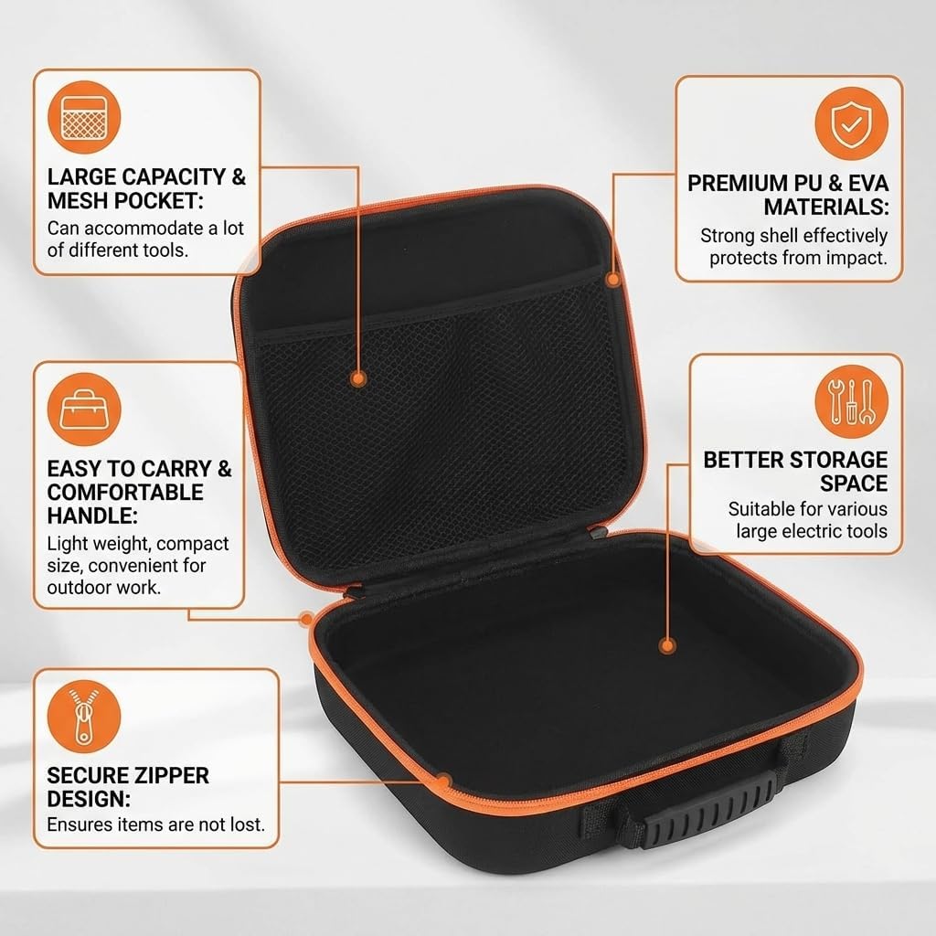 Tool Case, Portable Tool Box, Design Portable Carrying Tool Storage Case for Outdoor Working (Long)