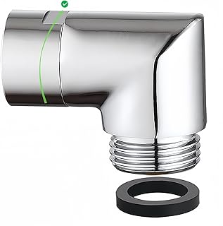 Totalize Solid Brass 90 Degree Shower Elbow Adapter, G1/2" Shower Head Extension Arm Connector (Chrome)