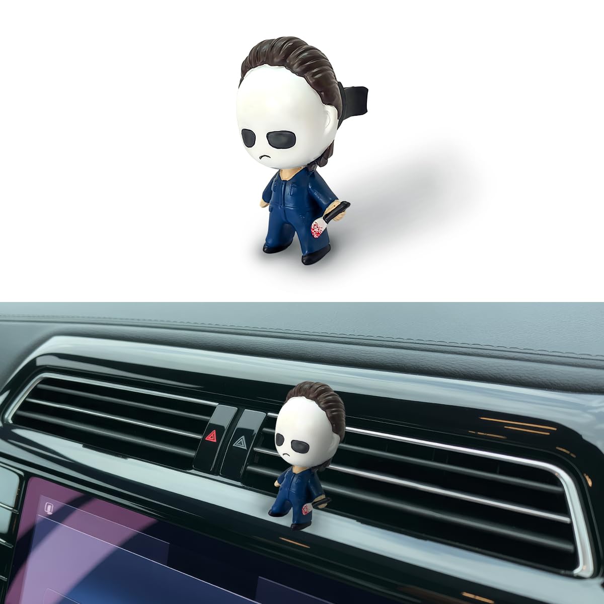 3D Resin Horror Movie Killer Character Car Air Freshener Vent Clips, Spooky Car Freshener, Horror Air Freshener, Gothic Gifts for Women and Men, Cool Christmas Gifts For Horror Fans