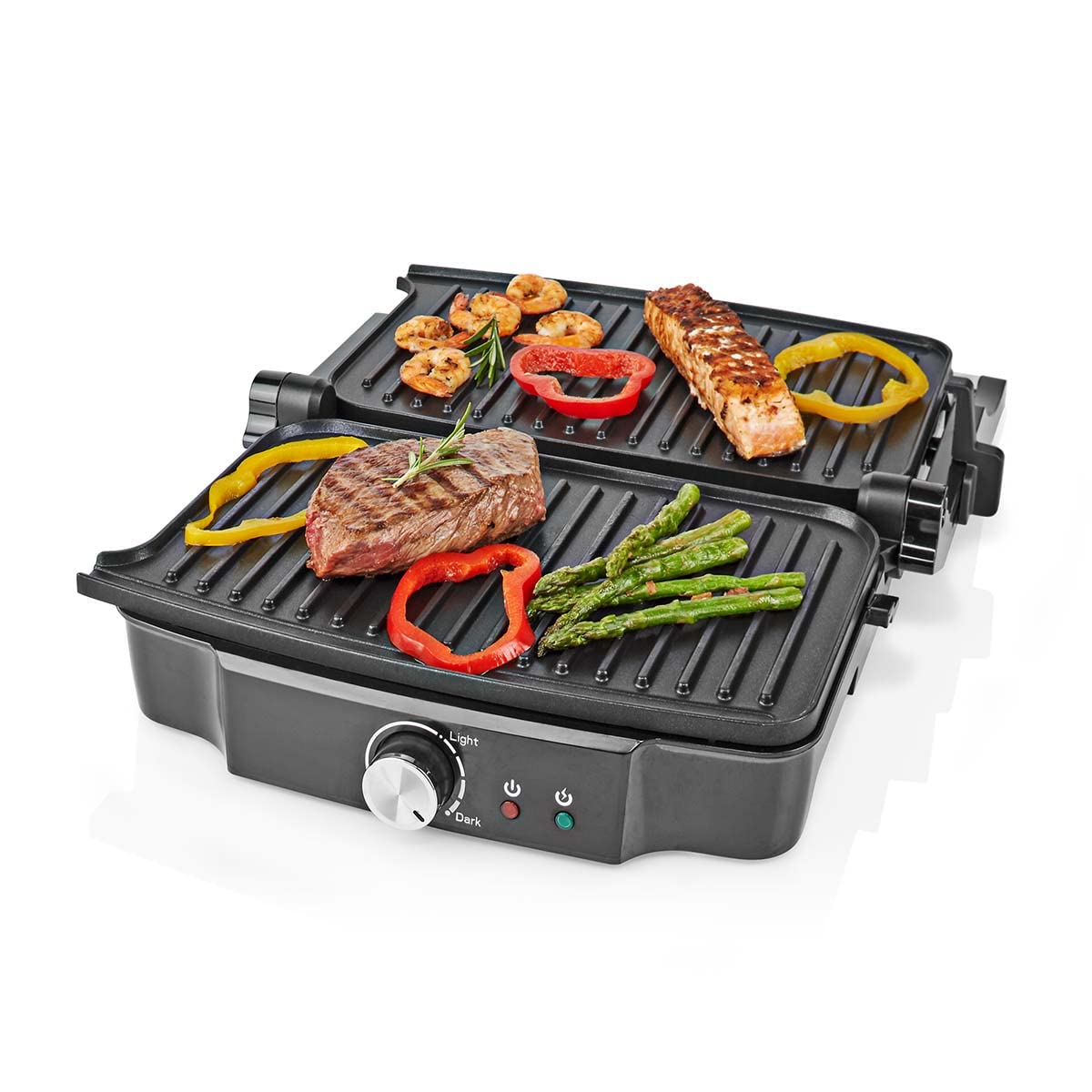 Parrilla de Contacto | 1500 W | 27.8 x 17 cm | Control de temperatura ajustable | Acero inoxidable/Plástico