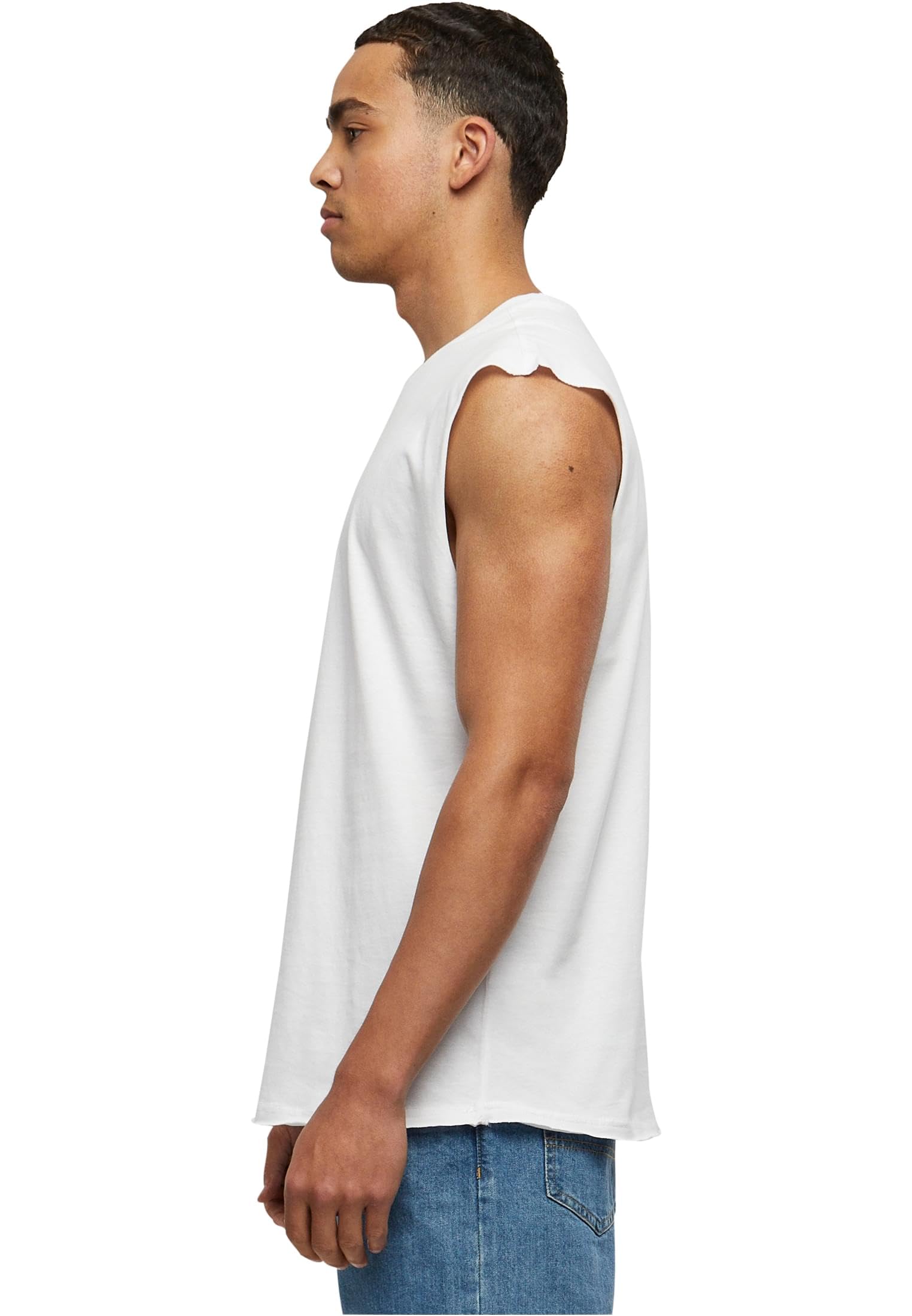 Urban Classics Open Edge Sleeveless tee Hombre Camiseta Negro Regular