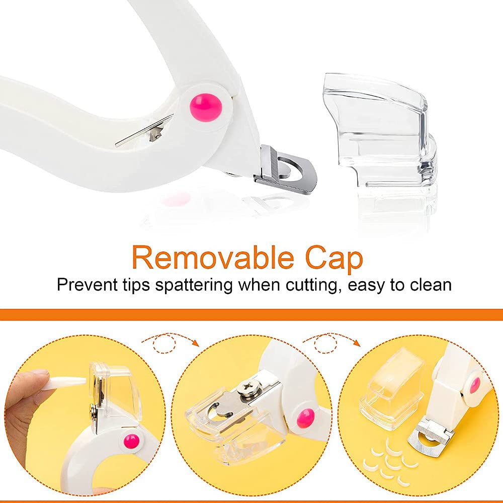 Coupe-Ongles Acrylique en Acier Inoxydable Nail Tips Cutter Gel Faux Ongles Réglable Outils Noir