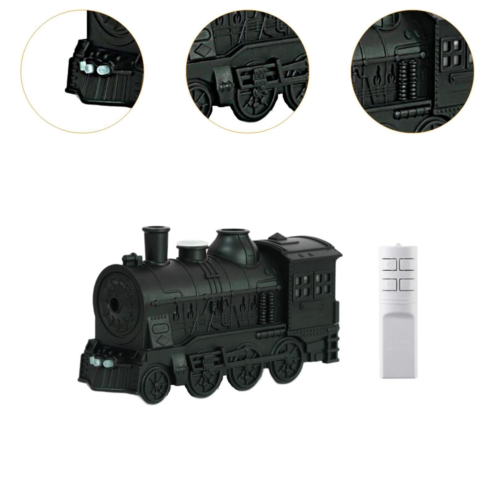perfk Retro Train Diffusor für ätherische Öle, Luftbefeuchter, EU 220 V Stecker, Aroma-Diffusoren mit Fernsteuerung für Fitnessstudio, Spa, Wohnzimmer, Zuhause, Schwarz
