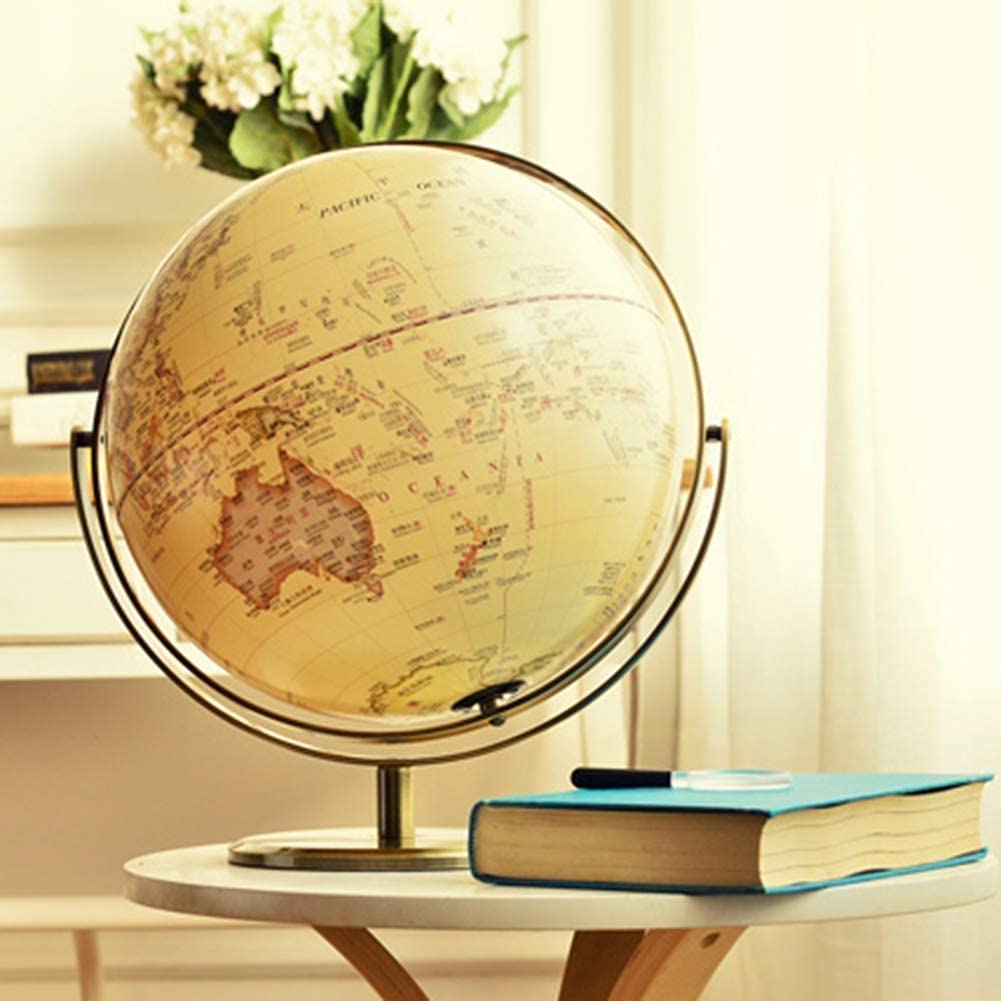 Globes Monde Sphère Carte Décorative Bureau Globe Rotatif Globe Géographie, 12", Modèle 14,56 pouces