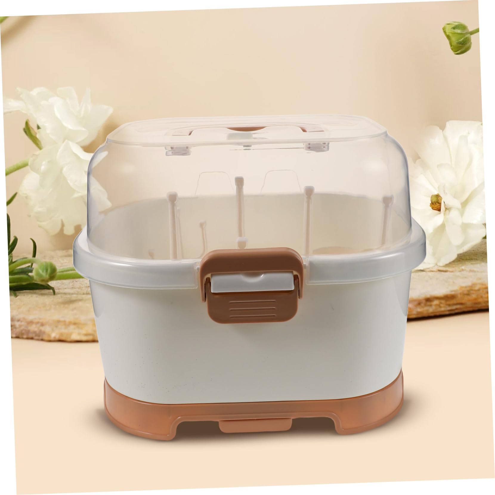 Beaupretty Boîte à Biberon avec Égouttoir Portable Organisateur de Biberons et Vaisselle Couvercle Inclus pour Rangement Hygiénique