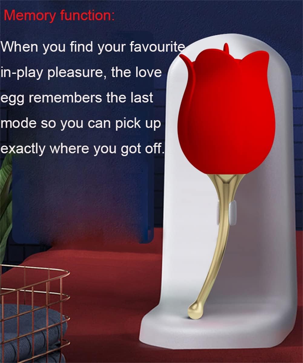 Rose Vibrator Tongue Licking Oral Sex Toy for Women, 2 in 1 Double Sided G Spot Clitoral Vibrator Adult Sex Toy for Woman