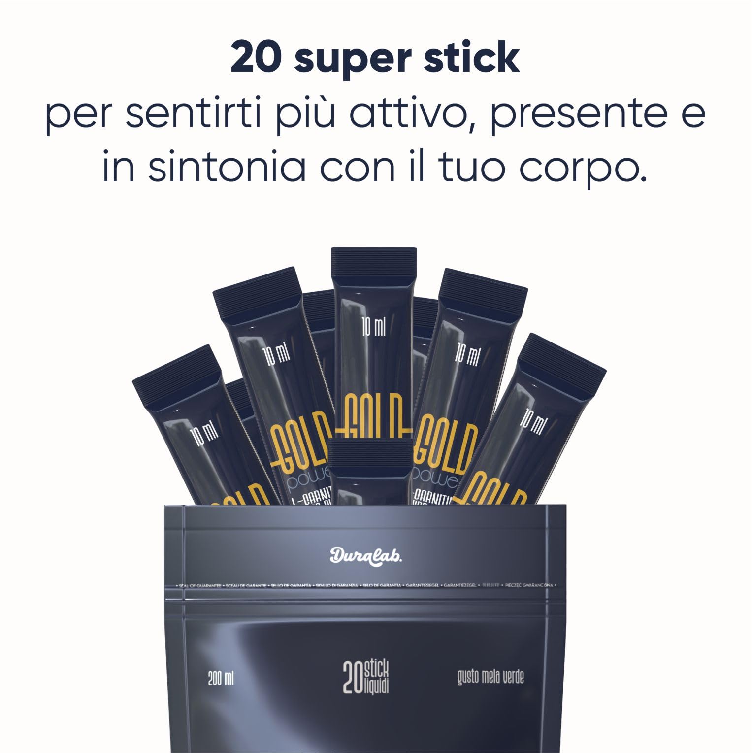 GOLD POWER Integratore Uomo con Maca 200 ml, Muira Puama, Cordyceps, Rhodiola, Schisandra, L-Carnitina Made in Italy – Supporto Energia, Vitalità e Tono Fisico (1 Pezzo)